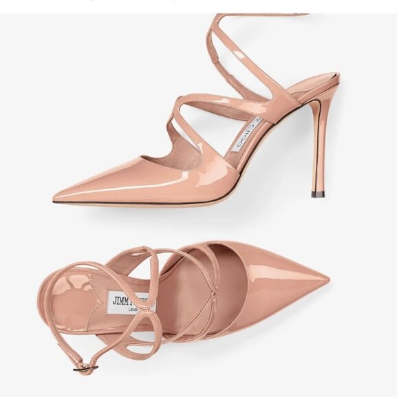 New Jimmy Choo Azia Pump 95 Ballet Pink Patent Leather Pumps - Picture 2 of 7